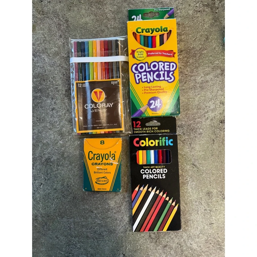 Vintage Art Bundle Crayola Colored Pencils Crayons Colorific Coloray by Venus